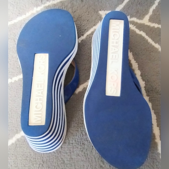 Michael Kors "Ruby Wedge" Striped Sandals - Picture 13 of 15